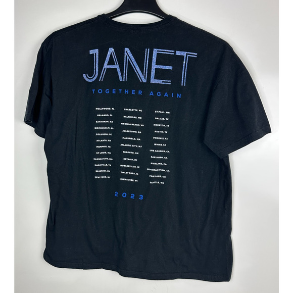 Janet Jackson Together Again 2023 Tour T Shirt Black Cotton Short Sleeve Size XL - Picture 4 of 10